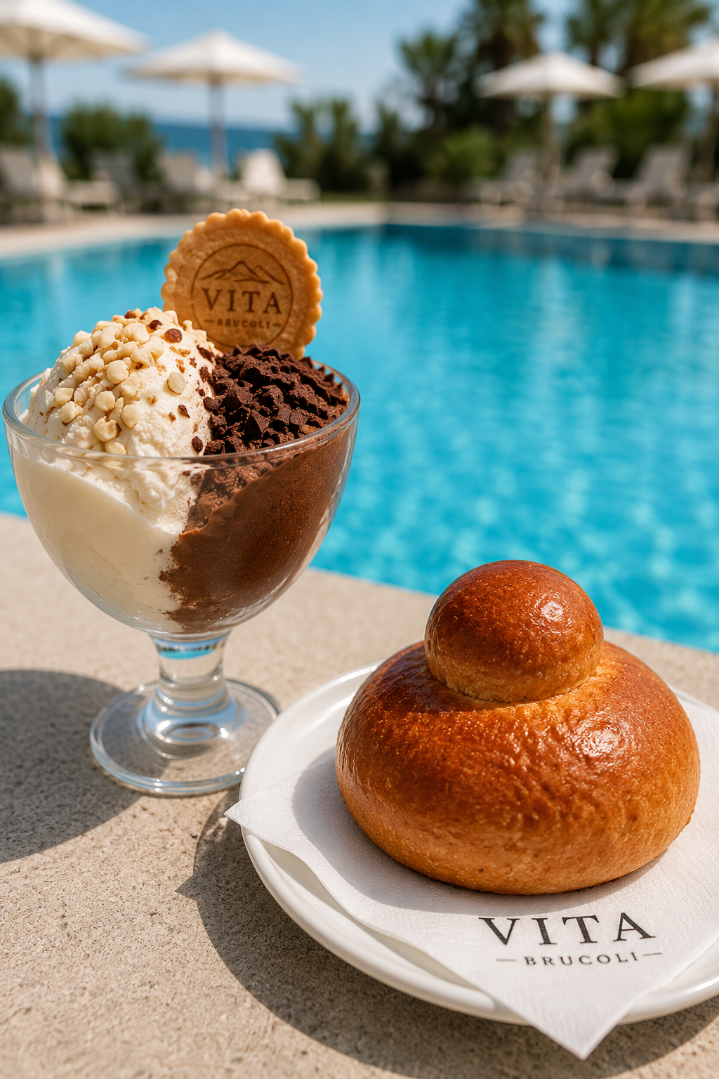 Granita e brioche bordo piscina Vita Brucoli